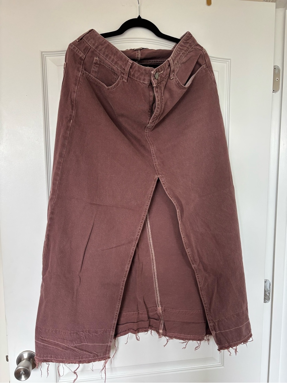 BDG Washed Mauve Maxi Skirt with Front Slit